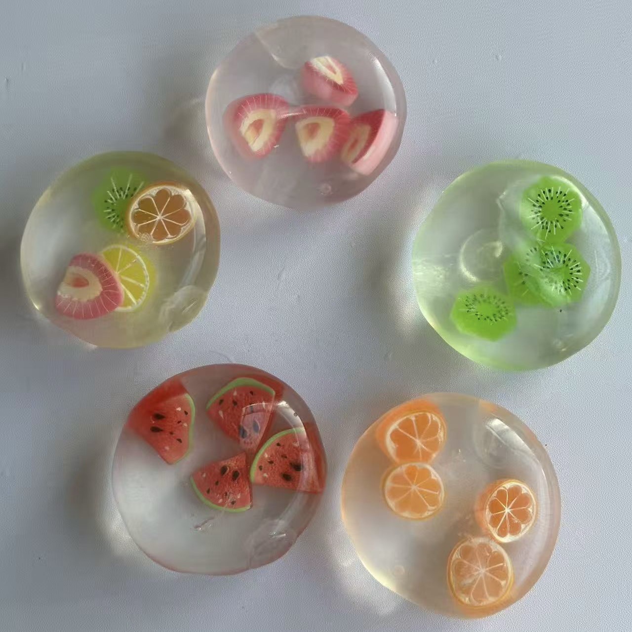 Fruit Slice Clear Squishy Ball